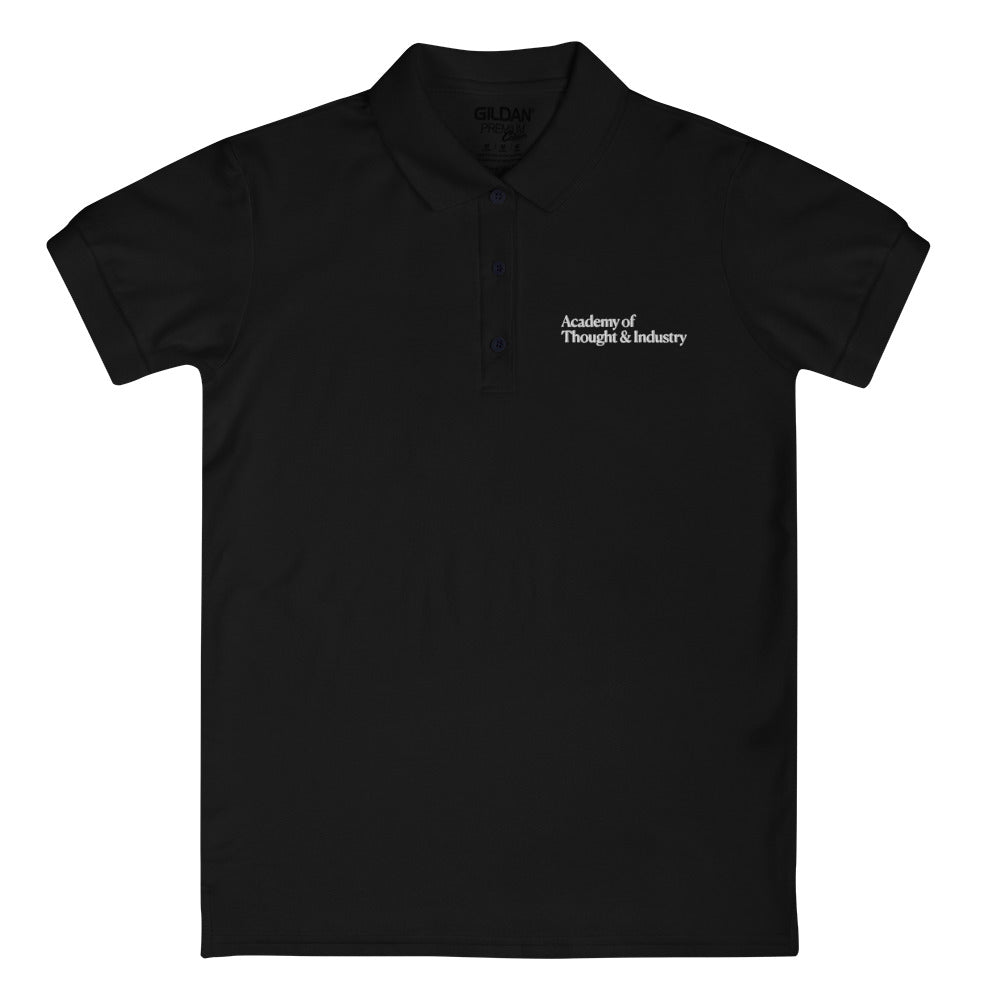 ATI Black Embroidered Women's Polo Shirt